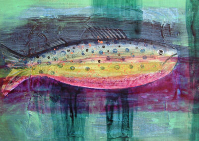 Nicky Sanderson, Fishes I have known and loved series, 1, mixed media on paper, 2007, 43 x 30cm