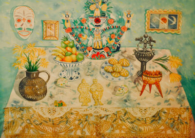 Nicky Sanderson, Mexico, Day of the Dead Altar, watercolour and collage on paper, 1983, 75 x 55cm