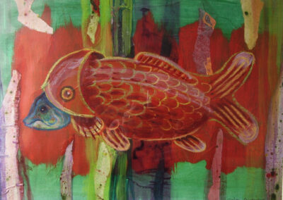 Nicky Sanderson, Fishes I have known and loved series, 4, mixed media on paper, 2007, 43 x 30cm