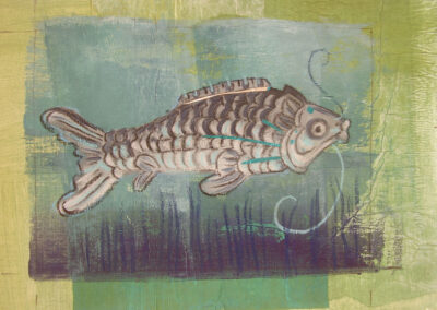 Nicky Sanderson, Fishes I have known and loved series, 7, mixed media on paper, 2007, 43 x 30cm