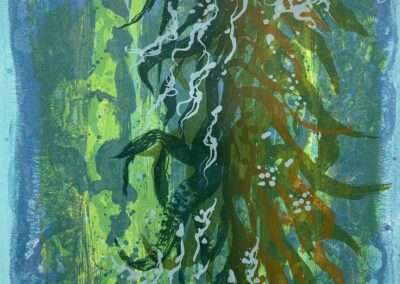 Kelp Forest 2, screenprint on Somerset paper, 2023, 38 x 38cm AVAILABLE £150 framed