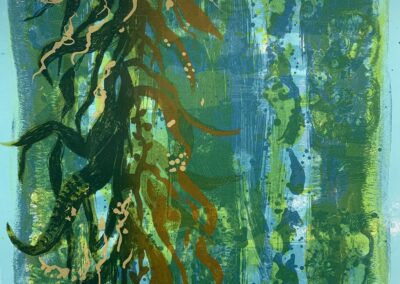 Kelp Forest 1, screenprint on Somerset paper, 2023, 38 x 38cm AVAILABLE £150 framed